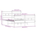 vidaXL Cadre de lit en métal sans matelas chêne fumé 140x200 cm