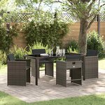 vidaXL Ensemble de salle à manger pour jardin 5 Pièces Gris polyrotin