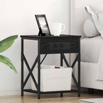 vidaXL Table de nuit avec station de chargement 2 Pièces Chêne noir