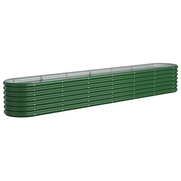 vidaXL Lit surélevé de jardin Acier galvanisé 260x40x36 cm Vert