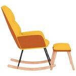 vidaXL Chaise à bascule avec repose-pied Jaune moutarde Tissu