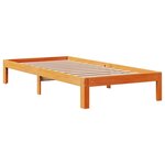 vidaXL Lit bibliothèque sans matelas cire marron 100x200 cm pin massif