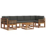 vidaXL Ensemble de canapés d'extérieur 8 pc Naturel et Anthracite