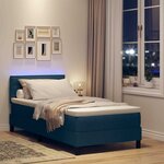 vidaXL Lit à ressorts avec matelas Bleu 100 x 200 cm tissu