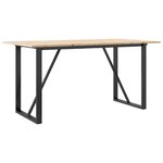 vidaXL Table à manger cadre en O 160x80x75 cm bois de pin massif acier