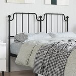 vidaXL Tête de lit métal noir 120 cm
