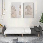 vidaXL Canapé-lit à 2 places avec deux oreillers Gris foncé Tissu