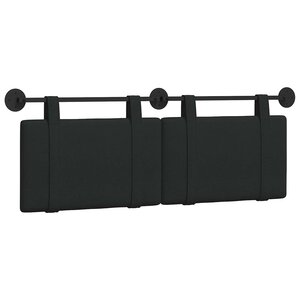 vidaXL Tête de lit suspendue Noir Tissu