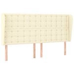 vidaXL Tête de lit avec oreilles Crème 183x23x118/128 cm Similicuir
