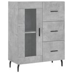 vidaXL Buffet gris béton 69 5x34x90 cm bois d'ingénierie