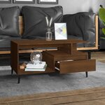 vidaXL Table basse Chêne marron 90x49x45 cm Bois d'ingénierie