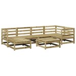 vidaXL Salon de jardin 7 Pièces bois de pin imprégné