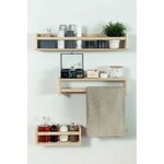 Étagère avec barre centrale en pin kit line 60 cm