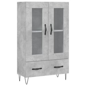 vidaXL Buffet haut gris béton 69 5x31x115 cm bois d'ingénierie