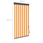 vidaXL Store roulant d'extérieur 80x250 cm Blanc et orange