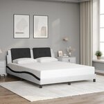 vidaXL Cadre de lit avec LED sans matelas Zadar blanc et noir 160x200 cm