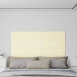 vidaXL Tête de lit murale 12 Pièces Crème 60 x 30 cm Simili cuir