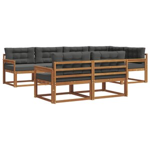 vidaXL Ensemble de canapés d'extérieur 7 Pièces Naturel et Anthracite