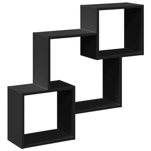 vidaXL Armoire murale 78x18x71 cm noir bois d'ingénierie