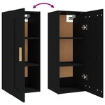 vidaXL Armoire murale Noir 35x34x90 cm Bois d'ingénierie