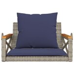 vidaXL Balancelle avec coussins gris 63x62x40 cm résine tressée