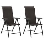 vidaXL Chaises pliables jardin lot de 2 couleur café noir poly rotin