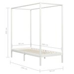vidaXL Cadre de lit à baldaquin Blanc Bois de pin massif 90x200 cm