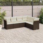 vidaXL Salon de jardin avec coussins 6 Pièces marron résine tressée