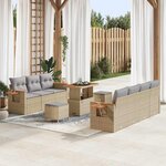 vidaXL Ensemble de canapé de jardin 10 Pièces beige et gris clair