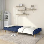 vidaXL Canapé-lit à 2 places bleu tissu