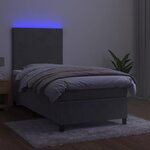 vidaXL Sommier à lattes de lit avec matelas et LED Gris clair 90x200cm