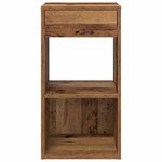 vidaXL Table de chevet avec tiroir vieux bois 35x34x66 5 cm