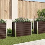 vidaXL Lit surélevé de jardin Marron 100x40x77 cm Acier galvanisé