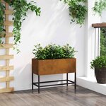 vidaXL Bac de jardin surélevé Rouillé 60 x 26 x 45 cm