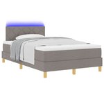vidaXL Lit à ressort LED avec matelas Taupe 120 x 190 cm tissu