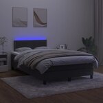 vidaXL Sommier à lattes de lit avec matelas LED Noir 120x200cm Velours