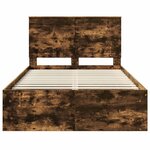 vidaXL Cadre de lit avec tiroir Chêne fumé 120 x 190 cm Pin massif