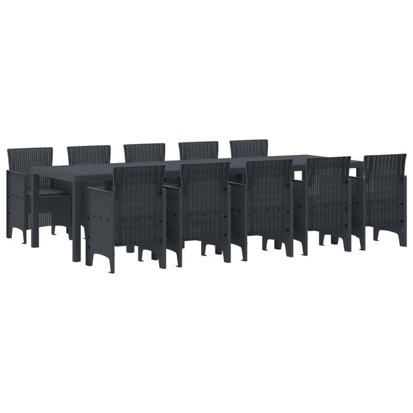 vidaXL Ensemble de salle à manger pour jardin 11 pc Anthracite