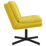 vidaXL Fauteuil relaxant pivotant Jaune 63 x 75 x 76 cm Velours