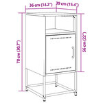 vidaXL Table de chevet anthracite 36x39x78 cm acier