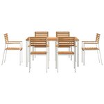 vidaXL EnsembledeRepasdeJardin 7 Pièces Marron TeckMassif