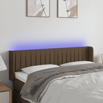 vidaXL Tête de lit à LED Marron foncé 147x16x78/88 cm Tissu
