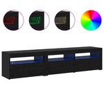 Meubles TV vidaXL 2 Pièces avec lumières LED Chêne noir Bois d'ingénierie