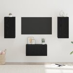 vidaXL Ensemble meuble TV 3 Pièces Chêne Noir 60 x 30 x 30.5 cm