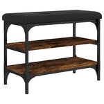 vidaXL Banc à chaussures chêne fumé 62x32x47 cm bois d'ingénierie