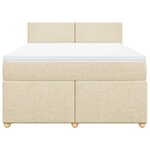 vidaXL Sommier à lattes de lit avec matelas Crème 140x190 cm Tissu
