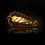 Ampoule led (st64) edison / vintage au verre ambré  culot e27  3 8w cons. (30w eq.)  350 lumens  lumière blanc chaud