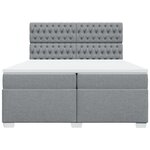 vidaXL Sommier à lattes de lit avec matelas Gris clair 200x200cm Tissu