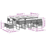 vidaXL Ensemble à manger de jardin et coussins 13 Pièces beige