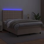 vidaXL Sommier à lattes de lit matelas LED Cappuccino 140x190 cm